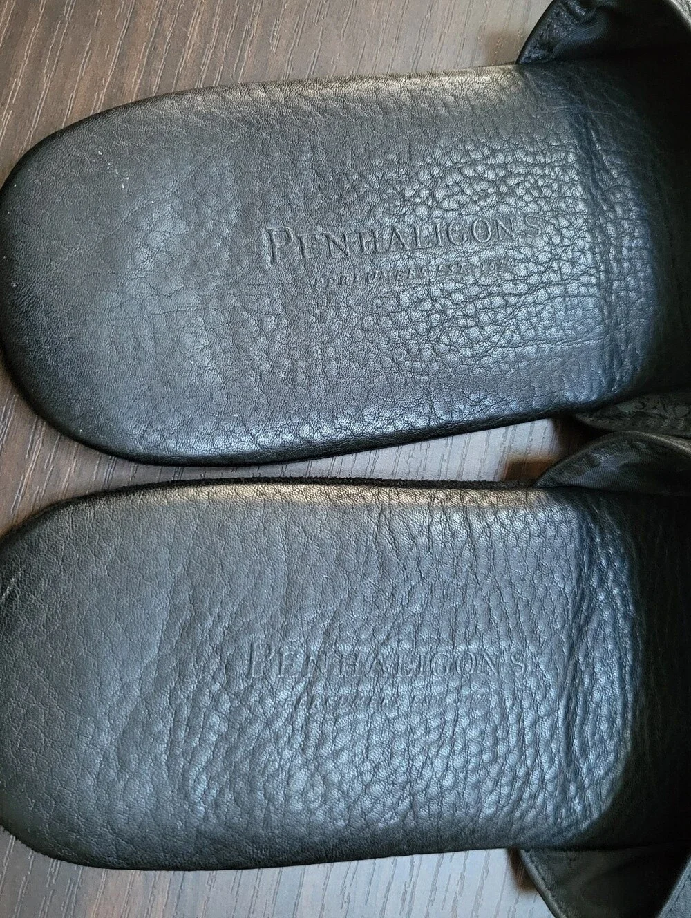 Penhaligon's Leather Slip On Bedroom Slippers Mens Size Large Comfort Luxury